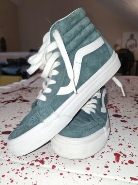 Vans White and Black Quilted Skate Shoes